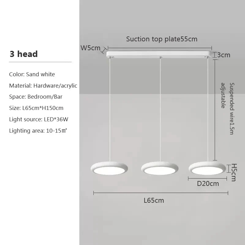 Lustre LED Nordique Vert 1-3 Tête Disque Suspension - Luminaire Design pour Salon, Chambre, Cuisine - Décor Maison