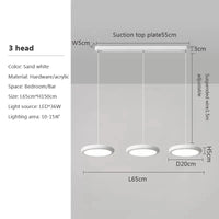 Lustre LED Nordique Vert 1-3 Tête Disque Suspension - Luminaire Design pour Salon, Chambre, Cuisine - Décor Maison