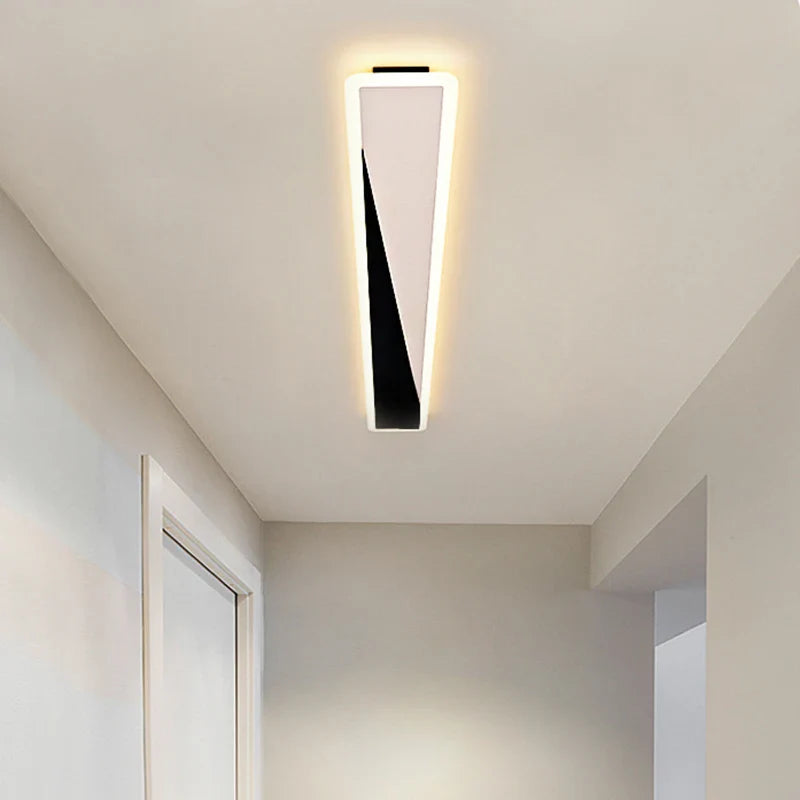 Lustre Minimaliste Nordique avec Bande Longue et Touche Créative