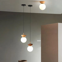 Plafonnier LED "Naturel Nordique" avec Abat-jour en Verre