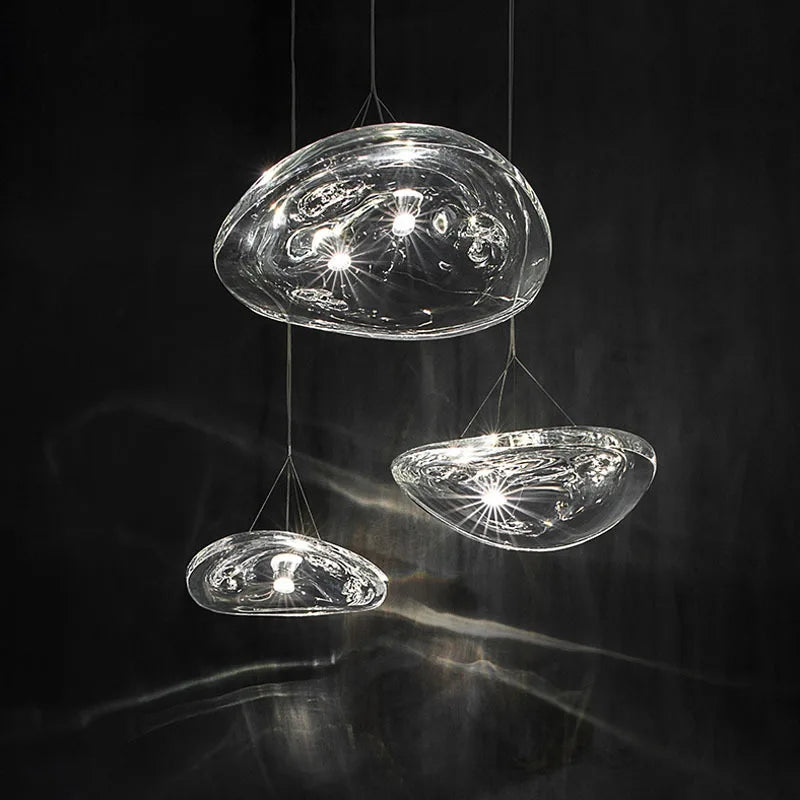 Suspension LED en verre design nordique Manta.