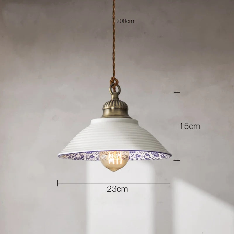 Suspension Fleur Vintage Style Loft en Céramique