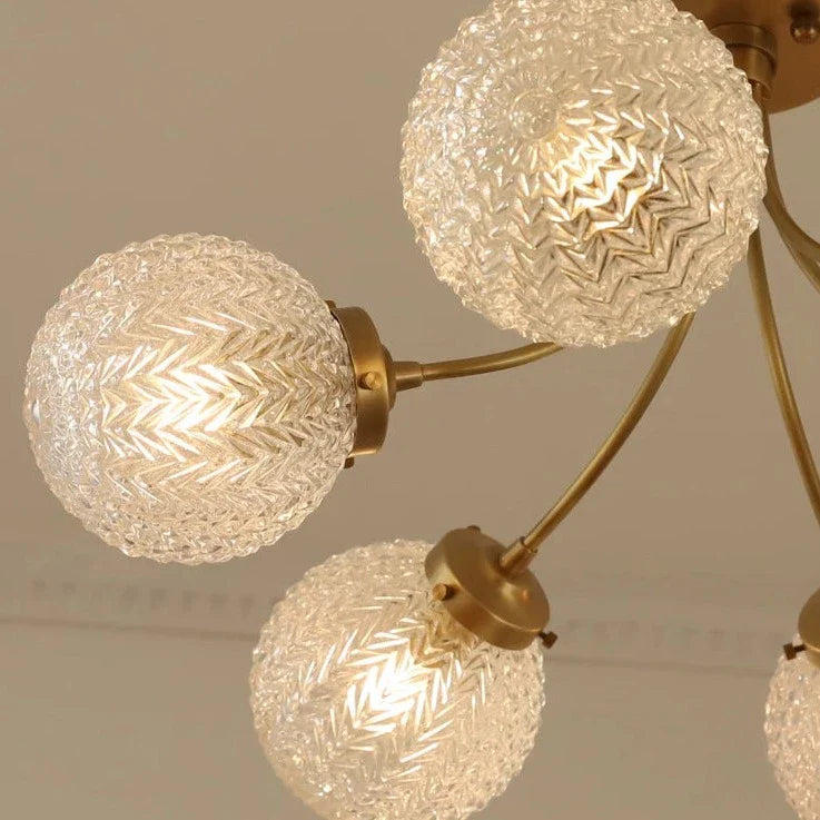 Plafonnier doré de luxe avec boules - Style américain