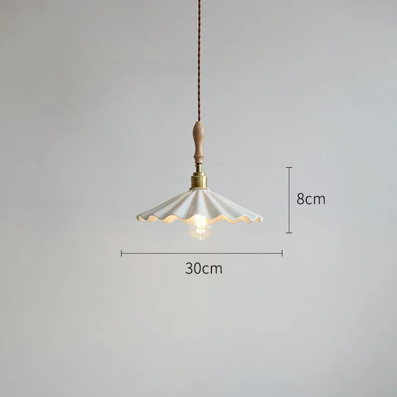 Suspension LED 30 cm Blanc: Design Japonais en Céramique
