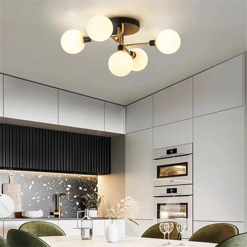 Plafonnier nordique en verre G9 LED pour intérieur moderne