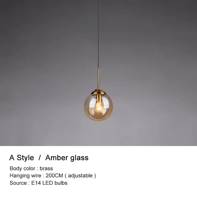 Lustre boule en verre design
