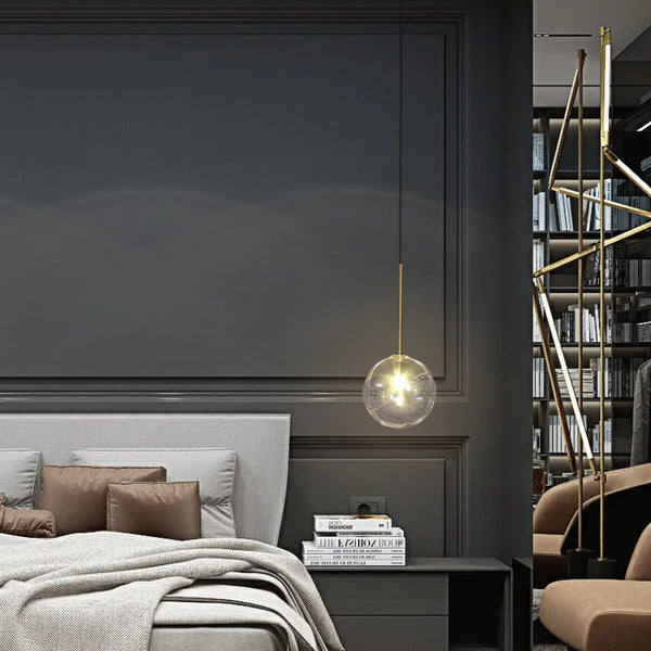 Lustre Boule de Verre LED Pour Décoration Intérieure