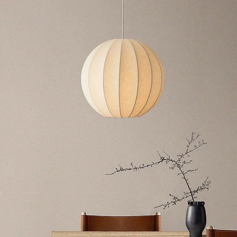 Suspension en soie nordique Wabi Sabi pour Bar Restaurant - Lampe LED élégante pour salle à manger, chambre ou appartement