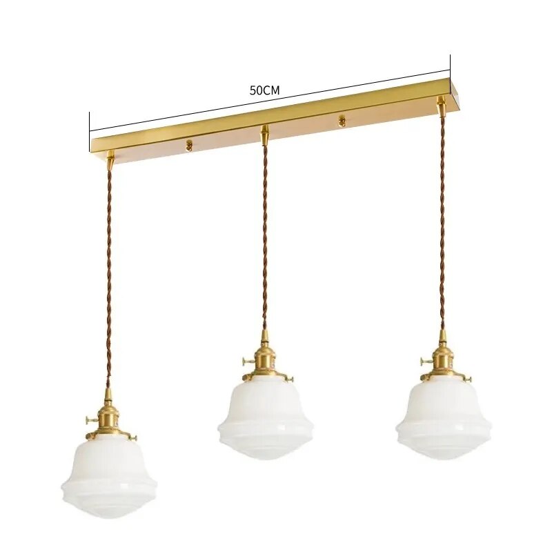 Suspension LED verre blanc.