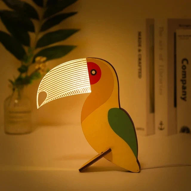 Lampe à poser Animaux LED veilleuse pour enfants - Lampe de chevet pélican Sirius baleine Toucan