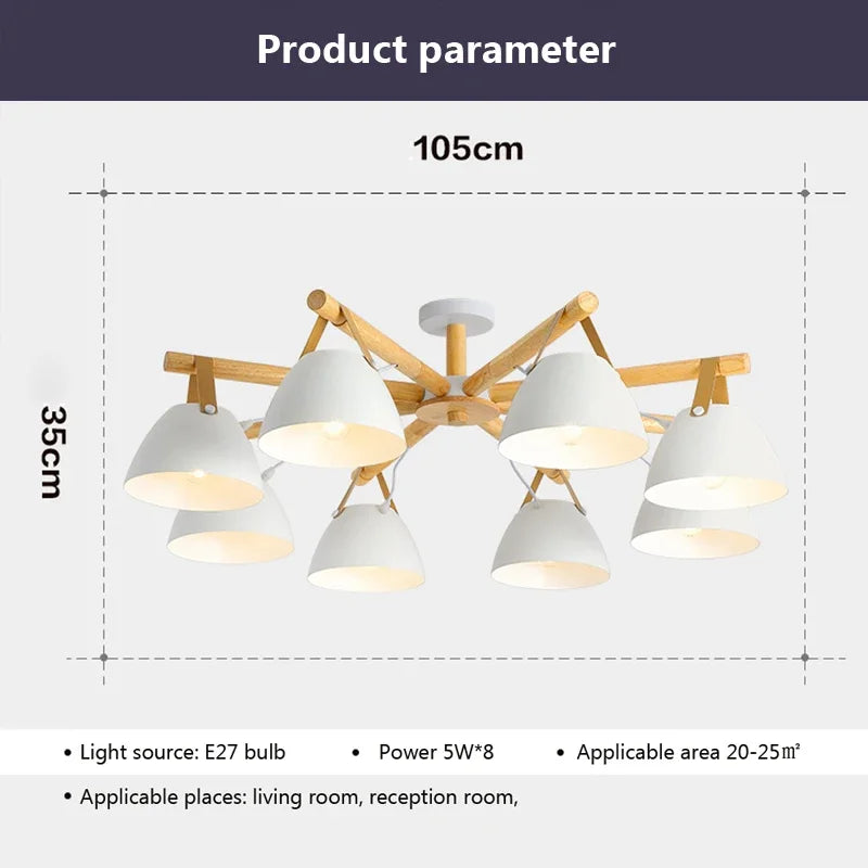 Lustre LED Nordique en Bois Premium