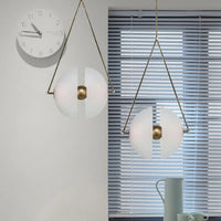 Suspension LED Blanche en Verre Lait
