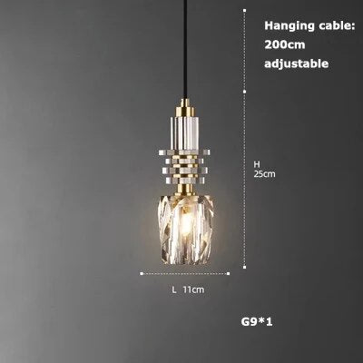 Lustre LED en Cuir et Verre