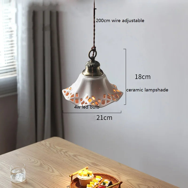 Suspension LED en céramique contemporaine minimaliste