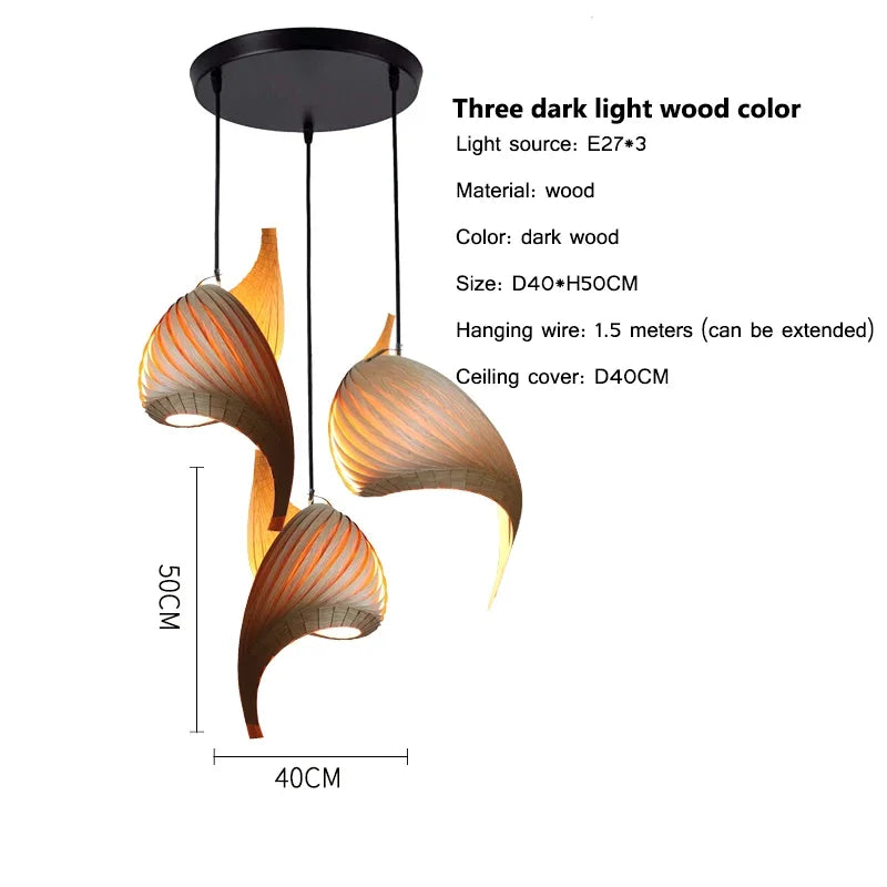 Suspension nordique en bois naturel