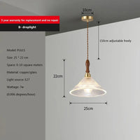 Suspension conique en verre nordique vintage.