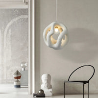 Lustre Restaurant Design Wabi Sabi Nordique LED Handcrafted-Style Japonais Interior Loft Suspension Lumière Noire