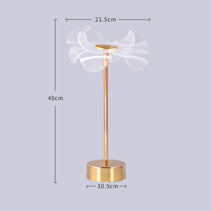 Lampe à poser vintage en métal doré Anila LED