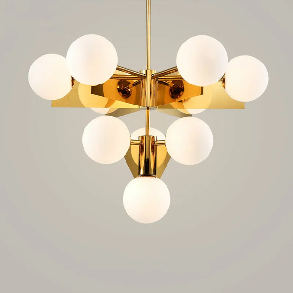 Lustre Nordica Gold Plated en Métal avec LED G9, Luminaire en Verre Globe pour Éclairage Intérieur