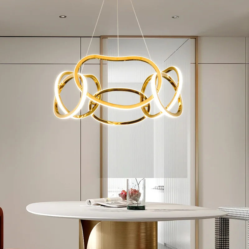 Lustre Moderne 2024 avec Lampes LED Suspendues en Silicone - Éclairage de Luxe