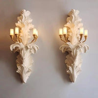 Applique murale vintage française en plâtre avec éclairage LED