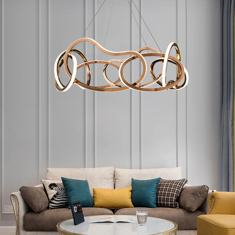 Lustre Moderne 2024 avec Lampes LED Suspendues en Silicone - Éclairage de Luxe