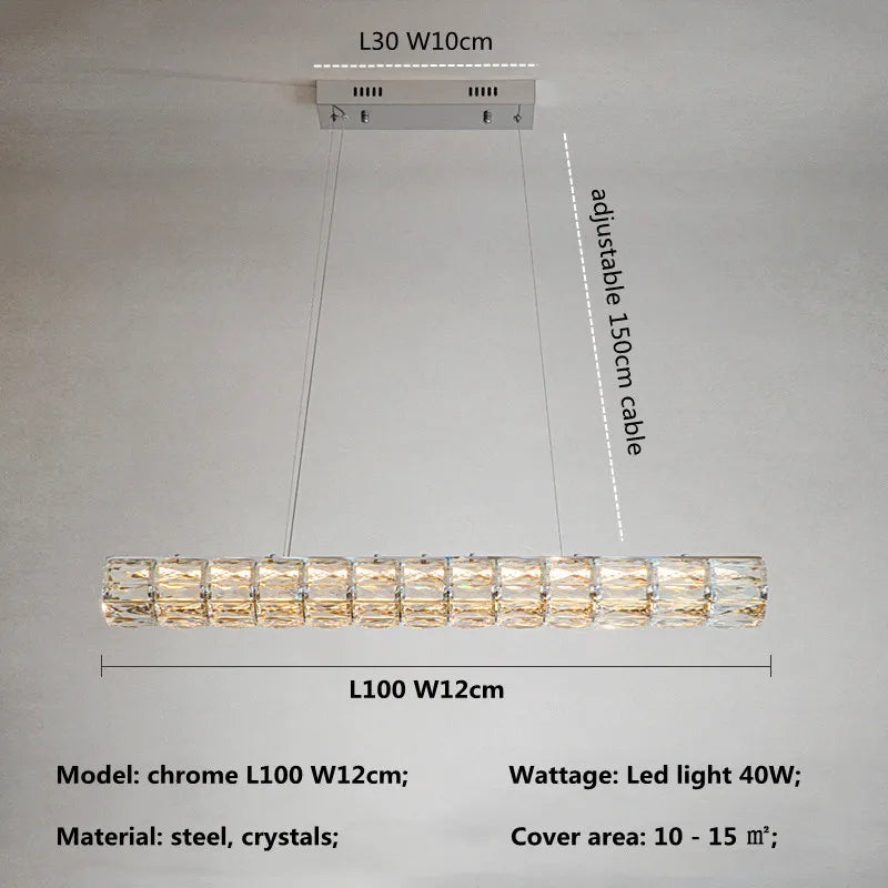 Lustre Moderne LED en Cristal K9 - Art Décor Maison