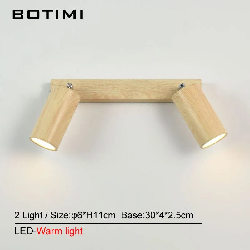 Botimi - Lampe de Table Nordique en Bois avec Poussoir