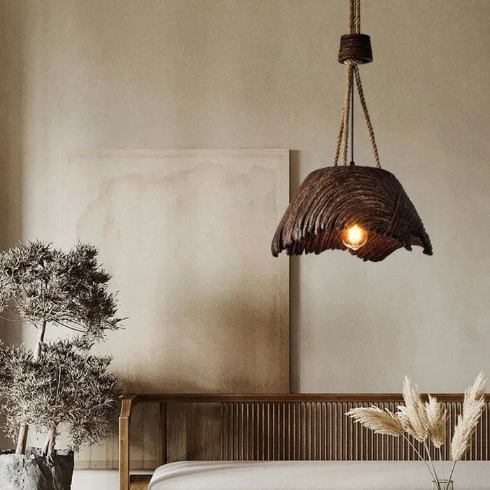 Lustre Nordique Wabi Sabi Imitation Bois Design Exclusif - Décoration Maison