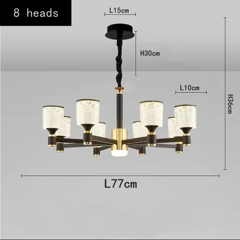 Lustre Nordique Luxe en Cristal Or et Noir