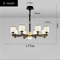 Lustre Nordique Luxe en Cristal Or et Noir