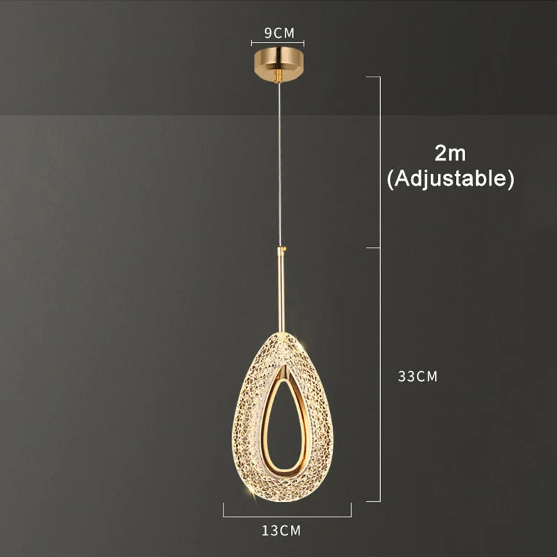 Suspension LED en cristal de style nordique