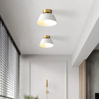 Plafonnier LED rétro en métal avec abat-jour rond