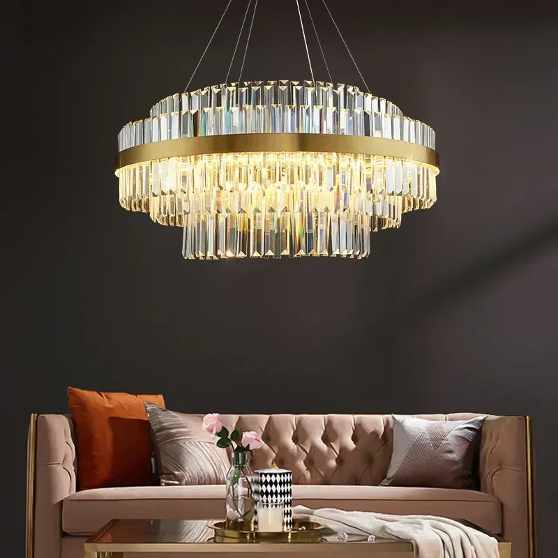 Lustre de luxe en cristal pour une décoration d'intérieur haut de gamme