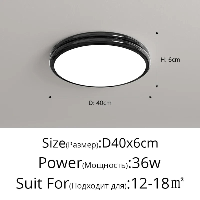 Plafonnier rond minimaliste LED pour éclairage intérieur