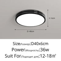 Plafonnier rond minimaliste LED pour éclairage intérieur