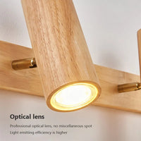 Applique murale LED nordique en bois multi-angle réglable - Projecteur de lumière pour chambres, salons et études Den