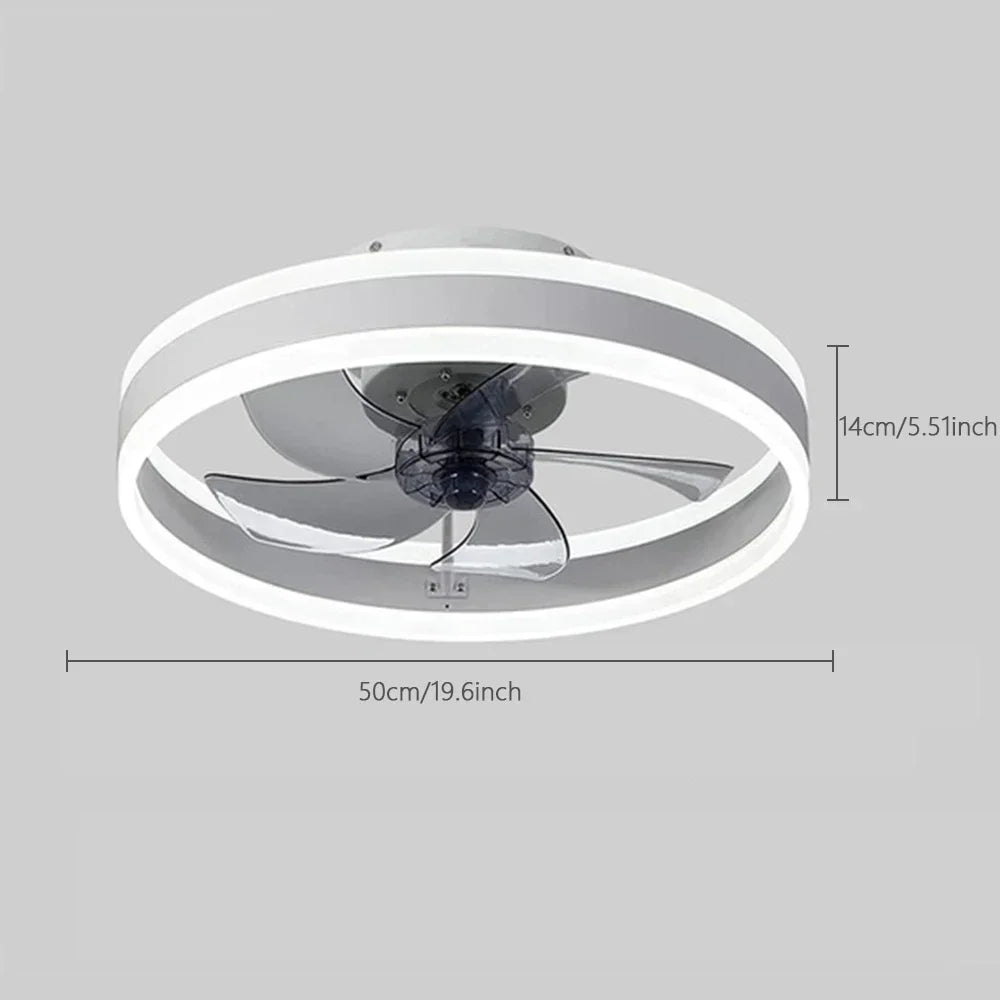 Ventilateur de plafond LED moderne avec télécommande et 6 vitesses