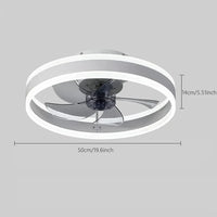 Ventilateur de plafond LED moderne avec télécommande et 6 vitesses