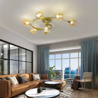 Lustre moderne nordique en spirale en verre et fer - Collection Scandinave