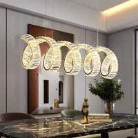 Lustre LED Spirale Dorée au Design Moderne - Lumière Élégante