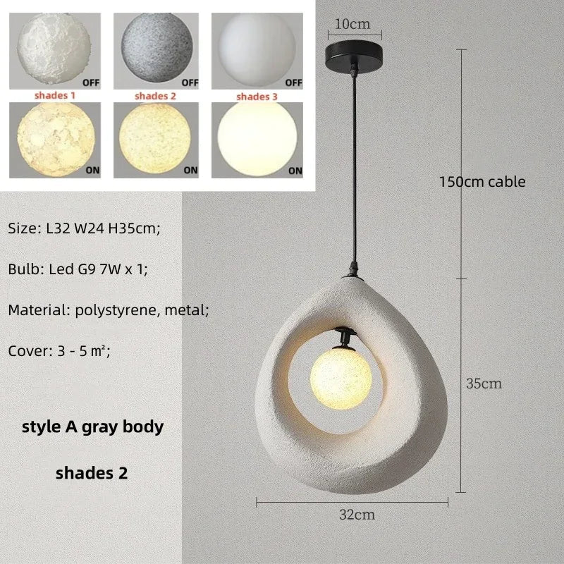 Nordique Suspension LED pour Salle à Manger - Collection Wabi Sabi
