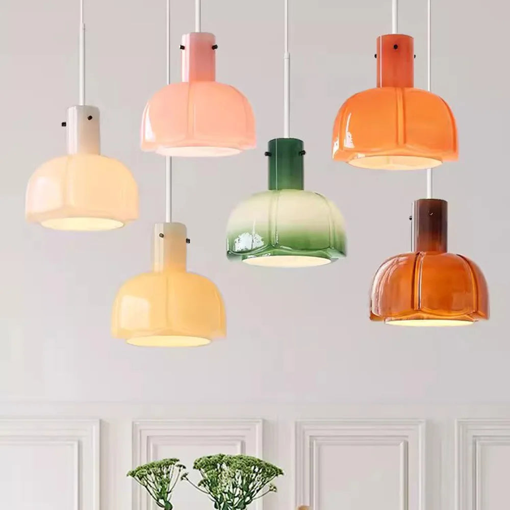 Luminaire décoratif d'intérieur : Lampe suspendue médiévale en verre