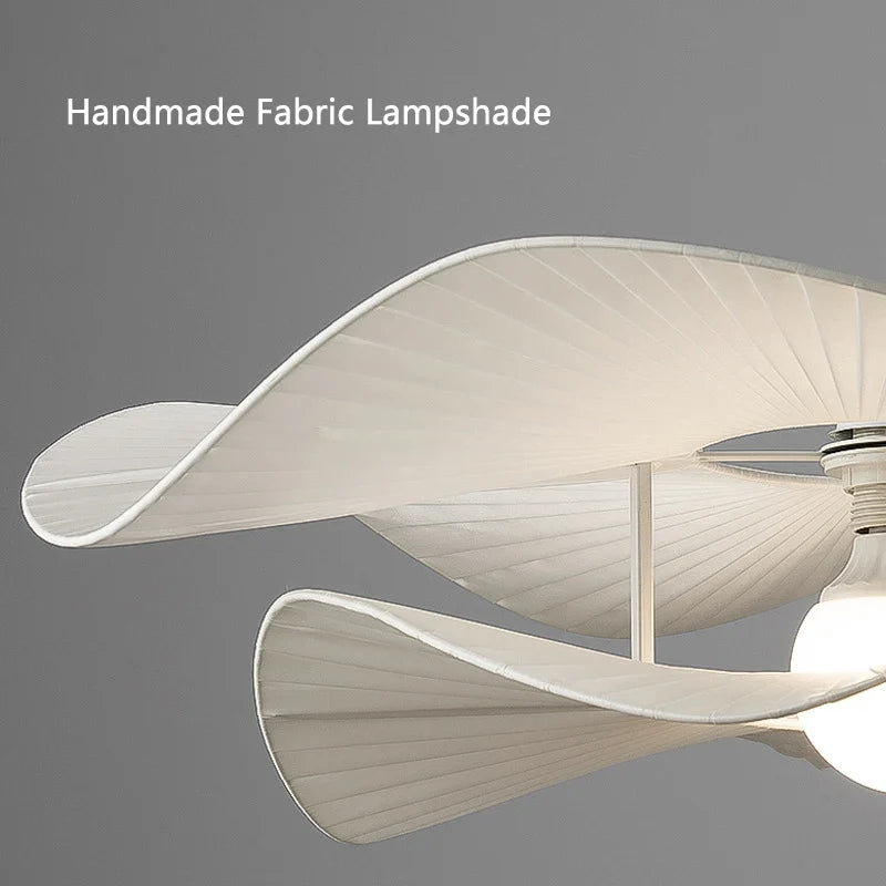 Lustre LED blanc en tissu pour salon et salle à manger
