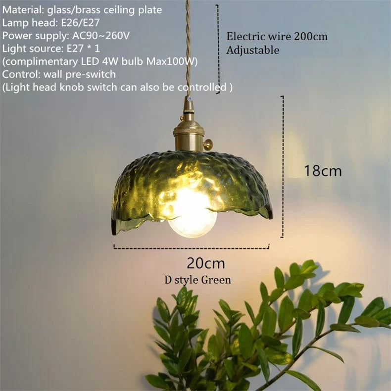 Suspension nordique vintage rustique en cuivre Wabi-Sabi Luminaire - Édition Limitée