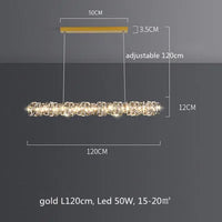 Lustre Moderne en Cristal K9 avec Suspension et Télécommande Dimmable
