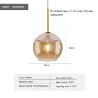 Suspension LED en verre au design nordique minimaliste - Élégance Scandinave