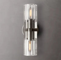 Applique murale LED Moderne en Cristal Clair et Nickel Laiton