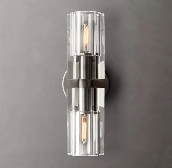 Applique murale LED Moderne en Cristal Clair et Nickel Laiton