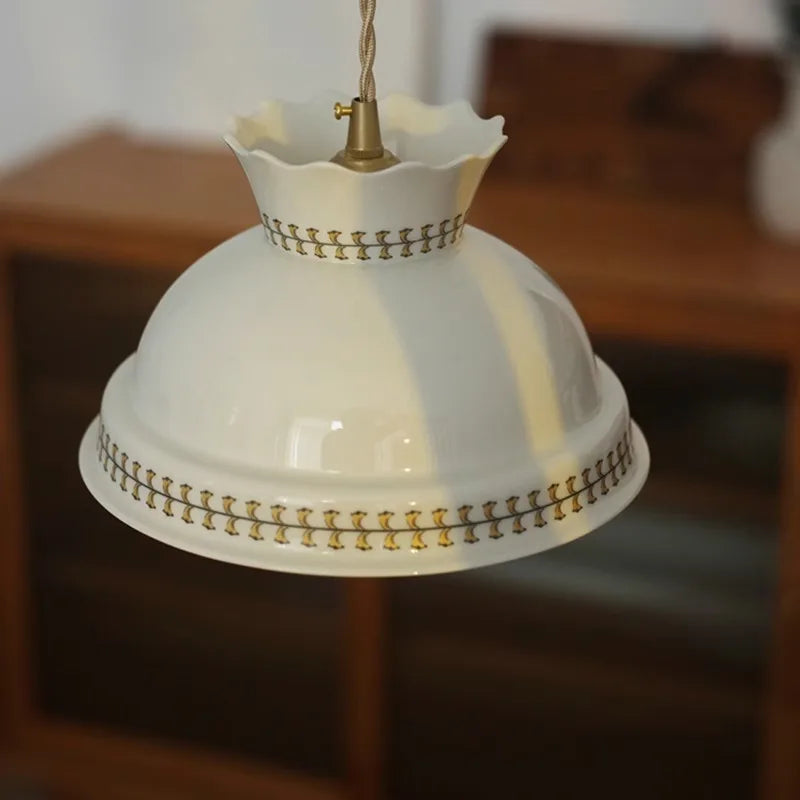 Suspension céramique fleur LED nordique moderne